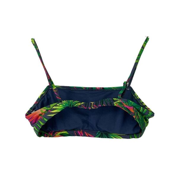 Tropical Bikini Top Green Leaf Print Hula Honey Size Large Aloha Swimwear Top - Picture 2 of 5